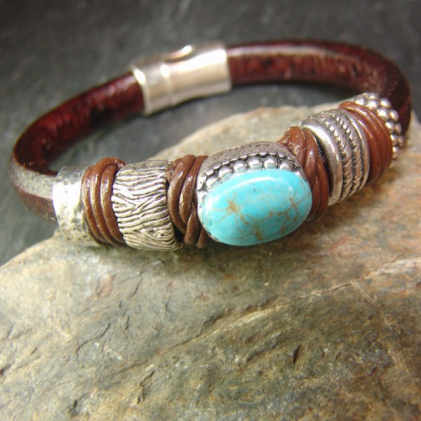 Leather bracelet Mery Thelma